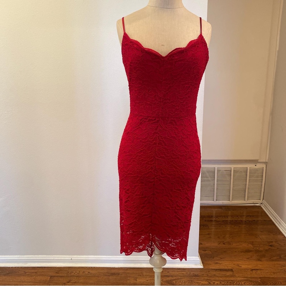 Jump Apparel Red Lace Sexy Dress like new 1/2 Jr. Impress on Valentines Day - Picture 1 of 10